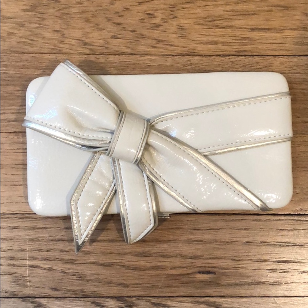 Faux Leather Wallet with Bow